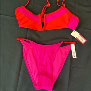 Xhilaration Pink and Red Bikini Swimwear Set